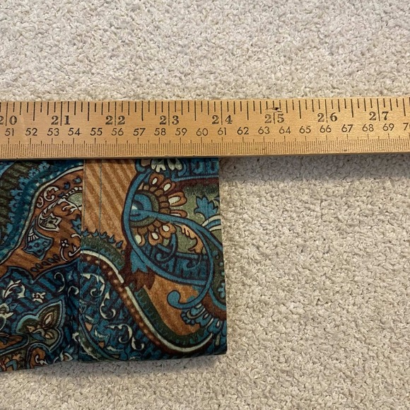 Jones New York Signature Womens L Cotton Paisley Button Up Shirt Teal Blue - Picture 7 of 7